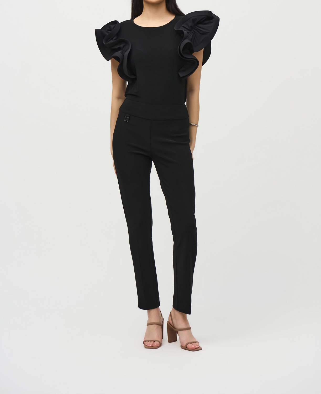 Joseph Ribkoff - Ruffled Crew Neck Top