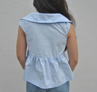 Tcec - Sleeveless Collared Peplum Hem Top