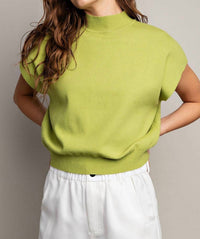 Entro - Mock Neck Short Sleeve Top