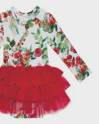 Posh Peanut - Girls' Long Sleeve Tulle Skirt Bodysuit