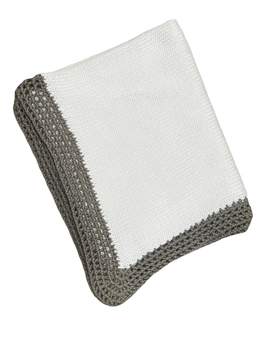 Gita - Boy's Blanket With Dark Grey Tweed Trim