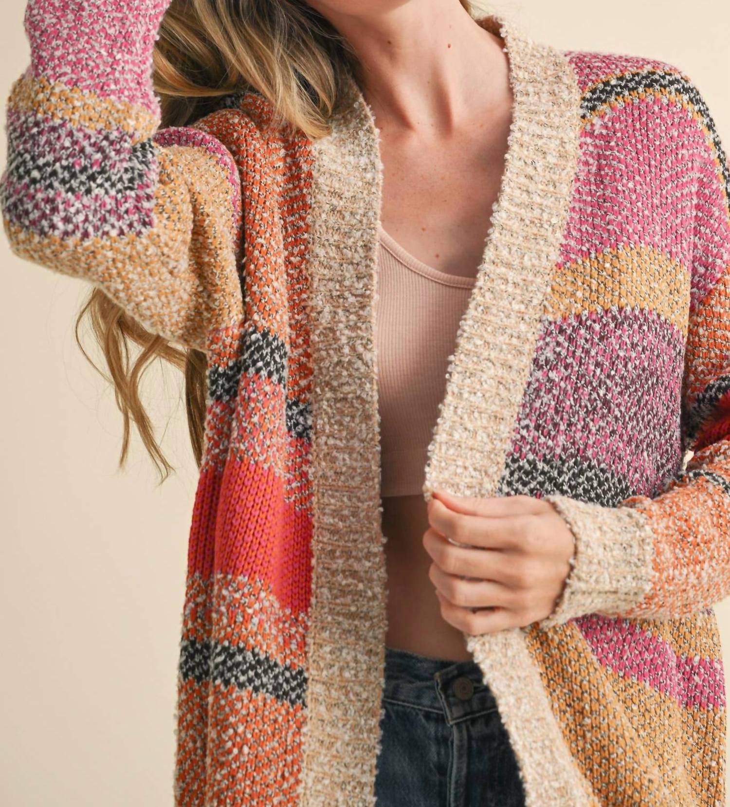 &Merci - Oversized Colorblock Cardigan