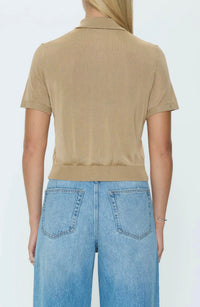 PISTOLA Lucca Short Sleeve Polo in wheat 1 - women's t-shirt - view 4