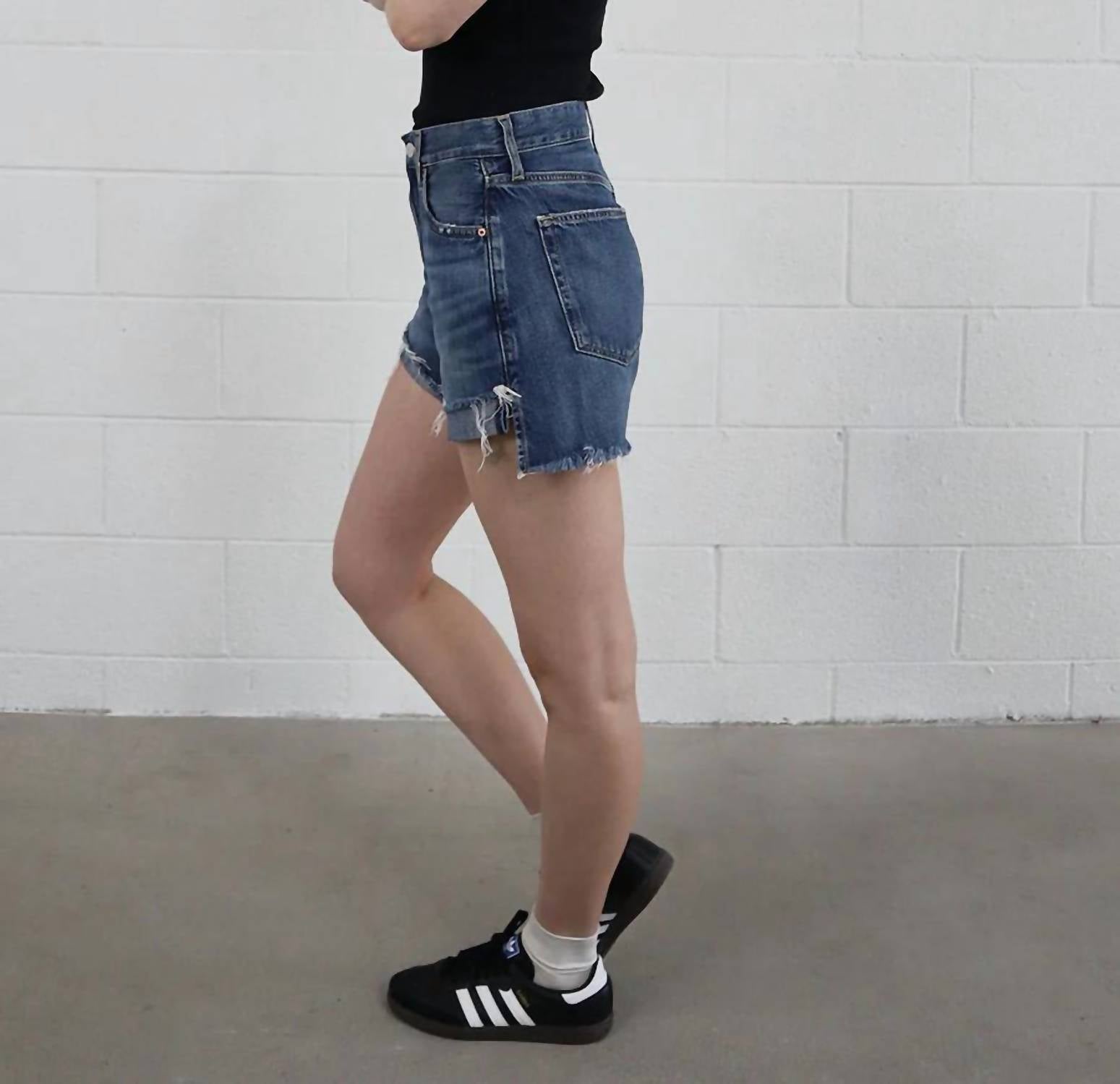 ETICA Skylar Jean Short in denim blue - women's shorts - detail view