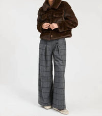 Vilagallo - Faux Fur Textured Stripe Jacket