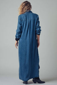 Urban Daizy - Relaxed Western Denim Midi Shirt Dress
