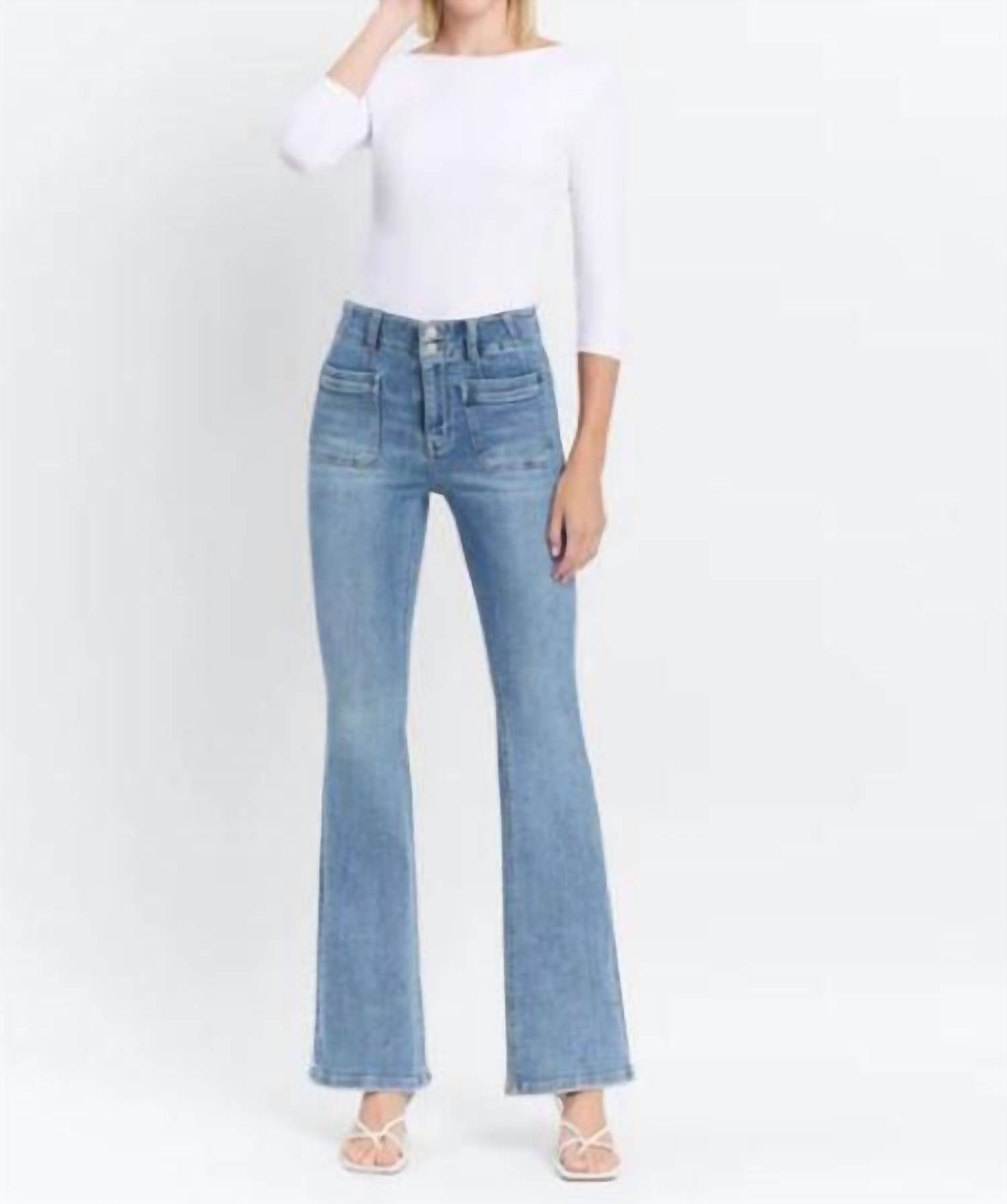 Flying Monkey - Guiltless High Rise Front Pocket Flare Jean