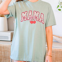 Hart and Hollow Women's Mama Cherry Graphic Tee in green - women's t-shirt