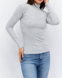 By Together Aria Long Sleeve Top in heather grey - women's long sleeve top