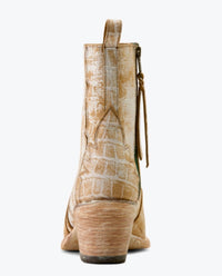 ARIAT Women's Jade Distressed Croc Print Boots in crema - women's shoe - view 5