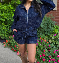 Le Lis - Polka Dot Denim 2-piece Set