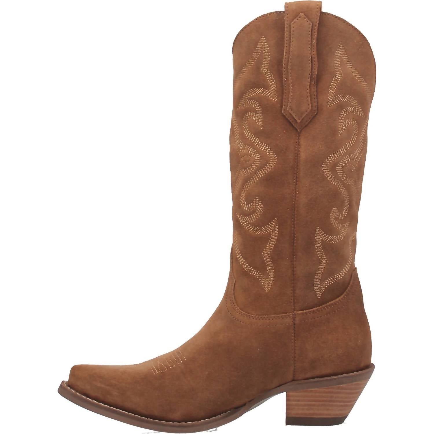 Dingo Women's Out West Leather Boot in camel - women's shoe - detail view