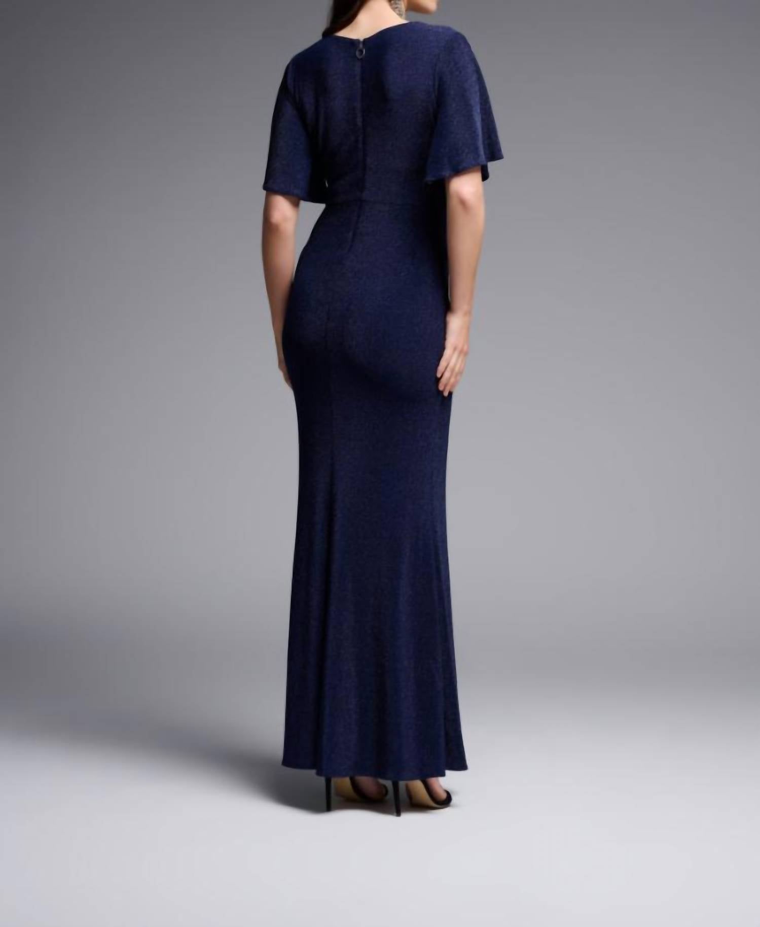 Solid Lurex Fit And Flare Maxi Dress