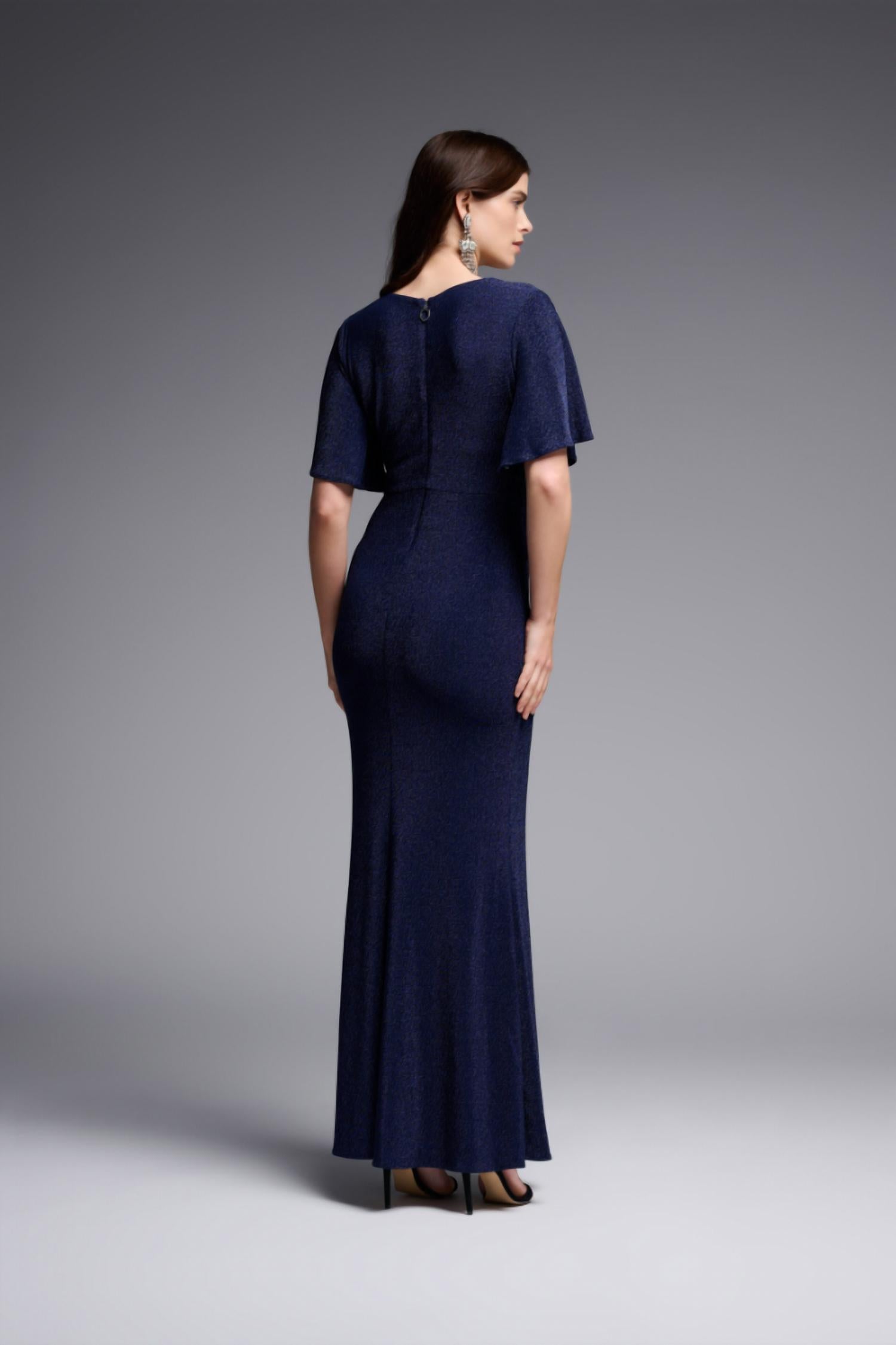 Solid Lurex Fit And Flare Maxi Dress