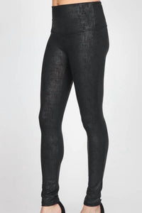 M.RENA Women's Leatherette Distressed Legging in black - women's pants