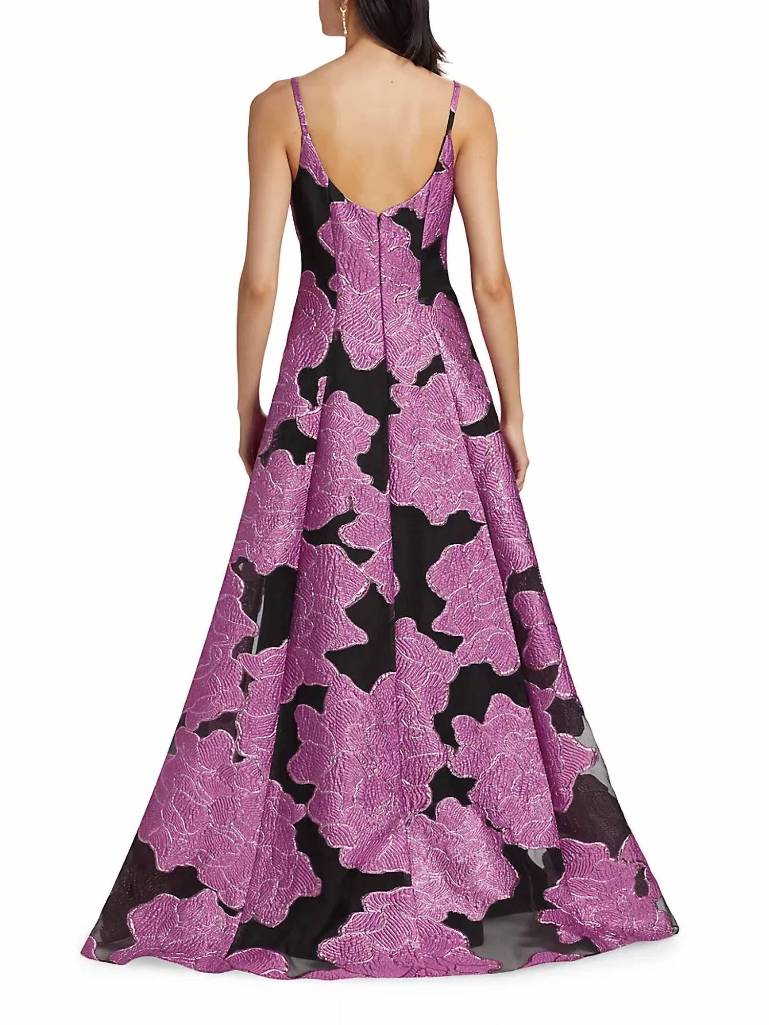 Ml Monique Lhuillier - Mariele Metallic Floral Jacquard Gown