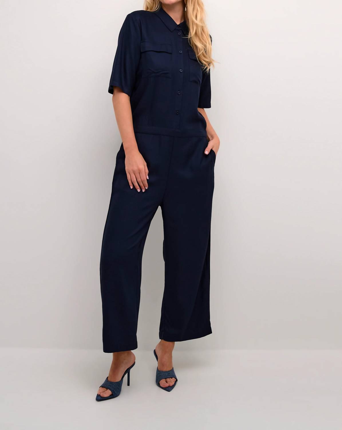 Kaffe - Ruthie Cropped Leg Button Jumpsuit