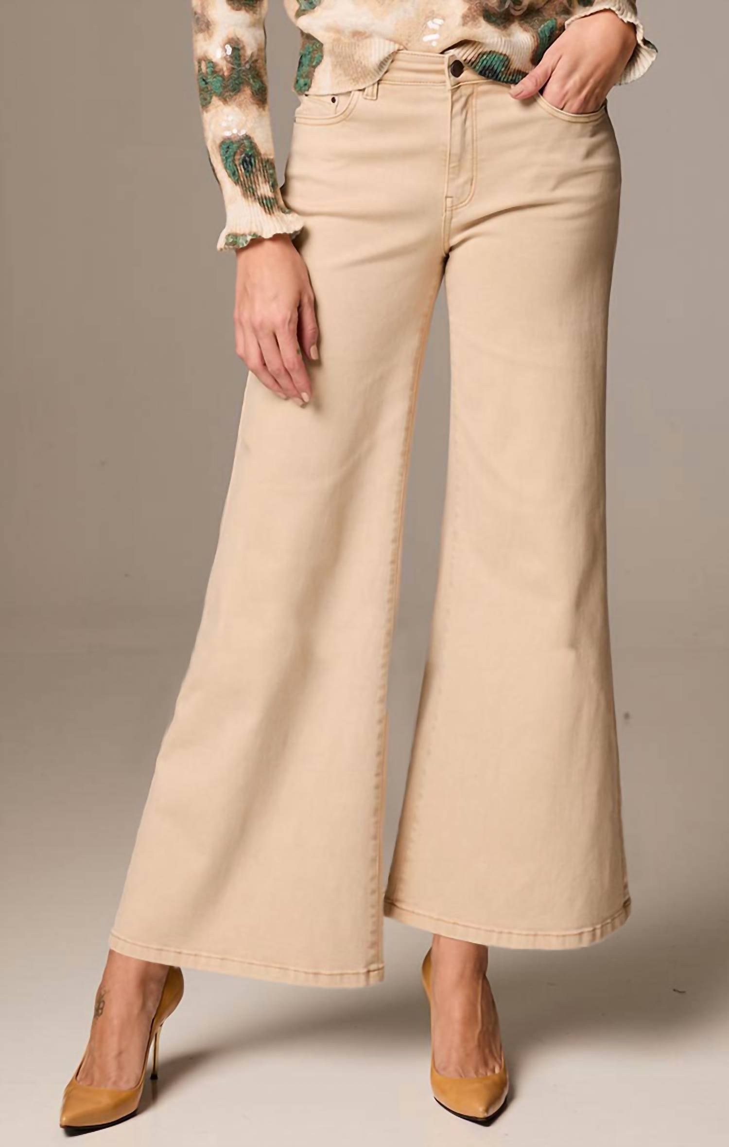 Nic + Zoe Joyride Boot Flare Jeans in latte - women's jeans
