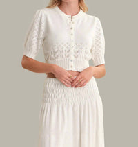 525 America - Odette Cropped Puff-sleeve Cardigan