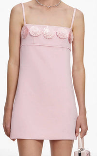 Self-Portrait - Crepe 3d Sequin Flower Mini Dress
