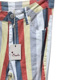 Saints & Hearts Women's Bell Bottom Pants in stripe multi - women's pants - detail view