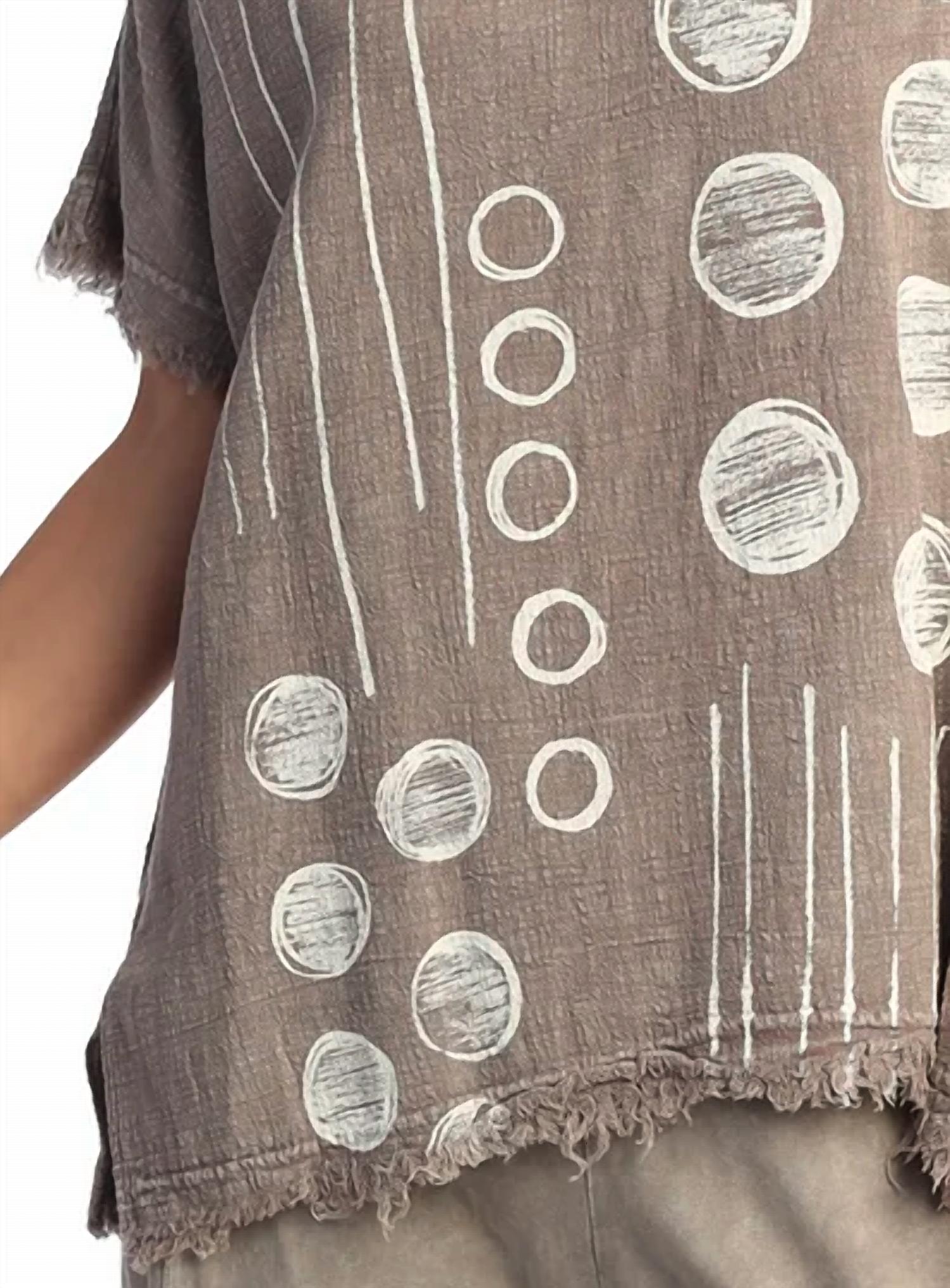 Jess & Jane - Dot N Line Cotton Gauze Top