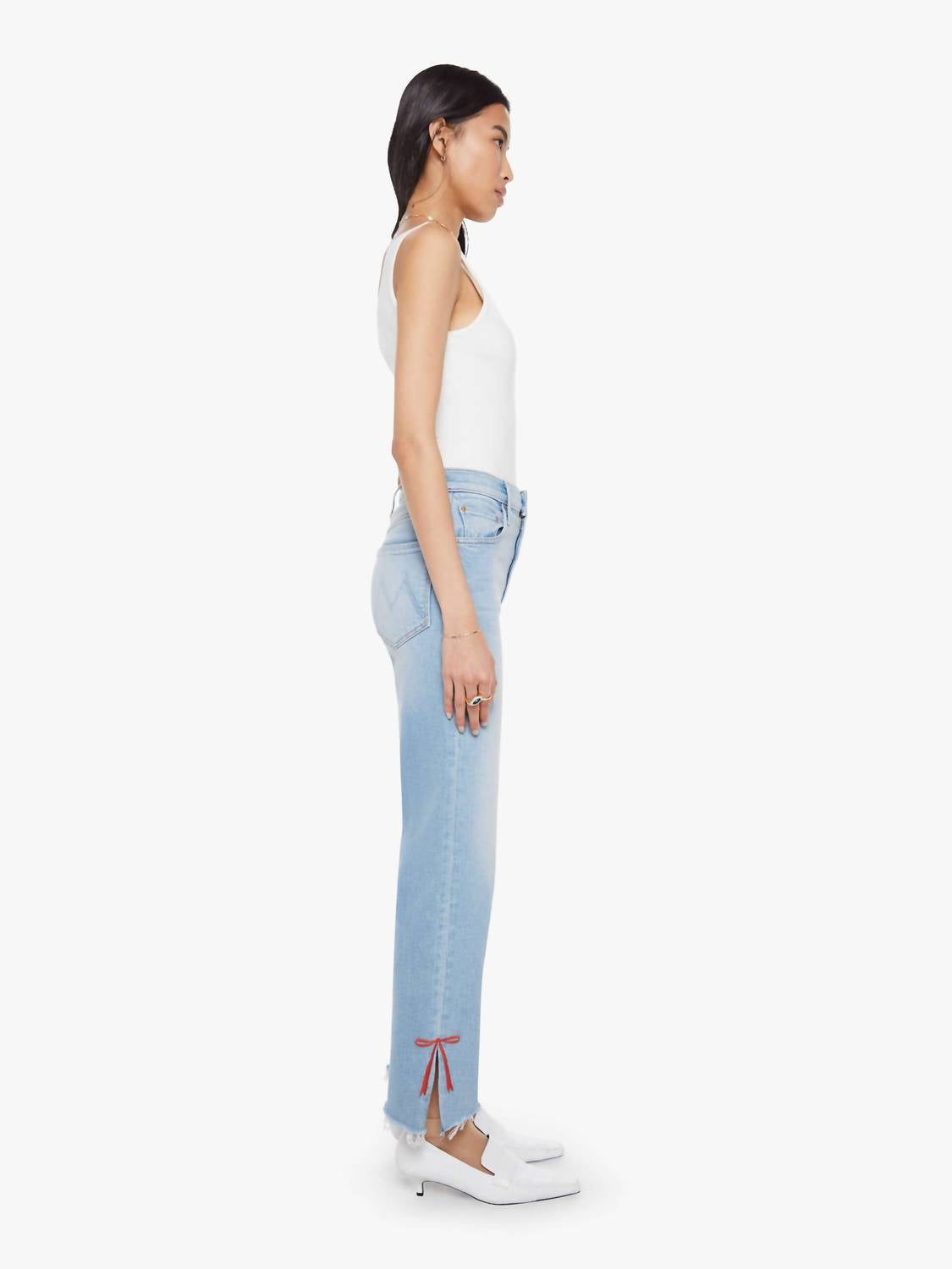 Mother - Rambler Zip Slice Hover Fray Jean