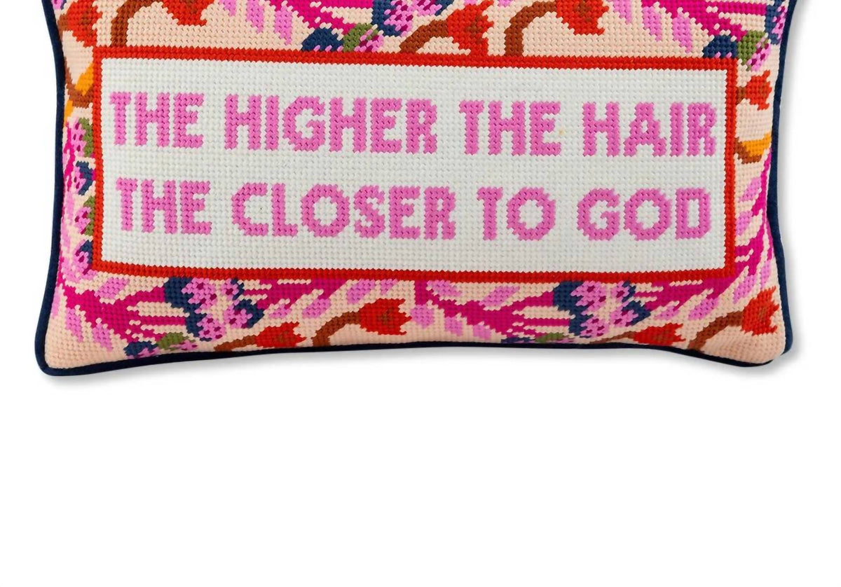 Furbish Studio - Higher The Hair Needlepoint Pillow