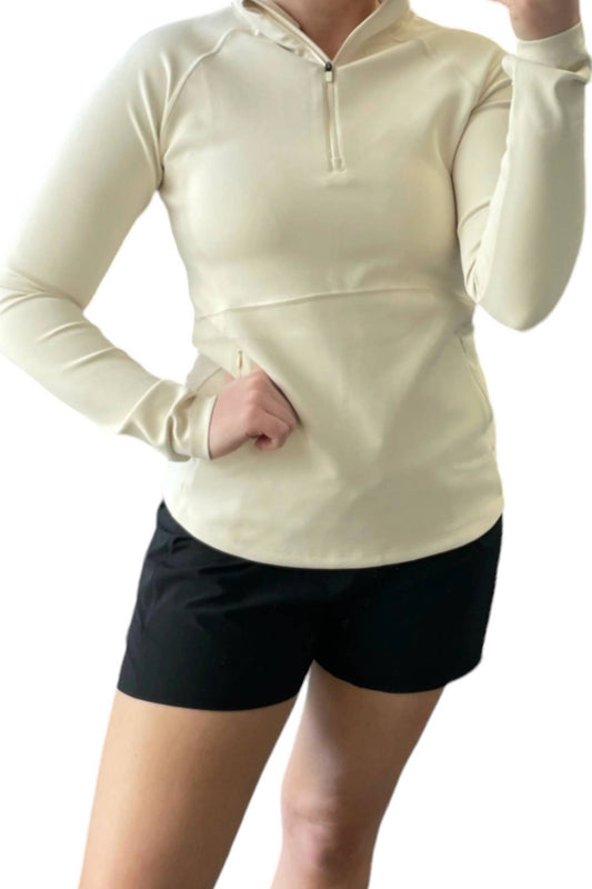 Mono B - Ribbed Quarter Zip Active Pullover