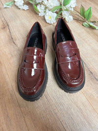 SODA Women's Eureka Loafer in burgundy - women's flats - alternate view