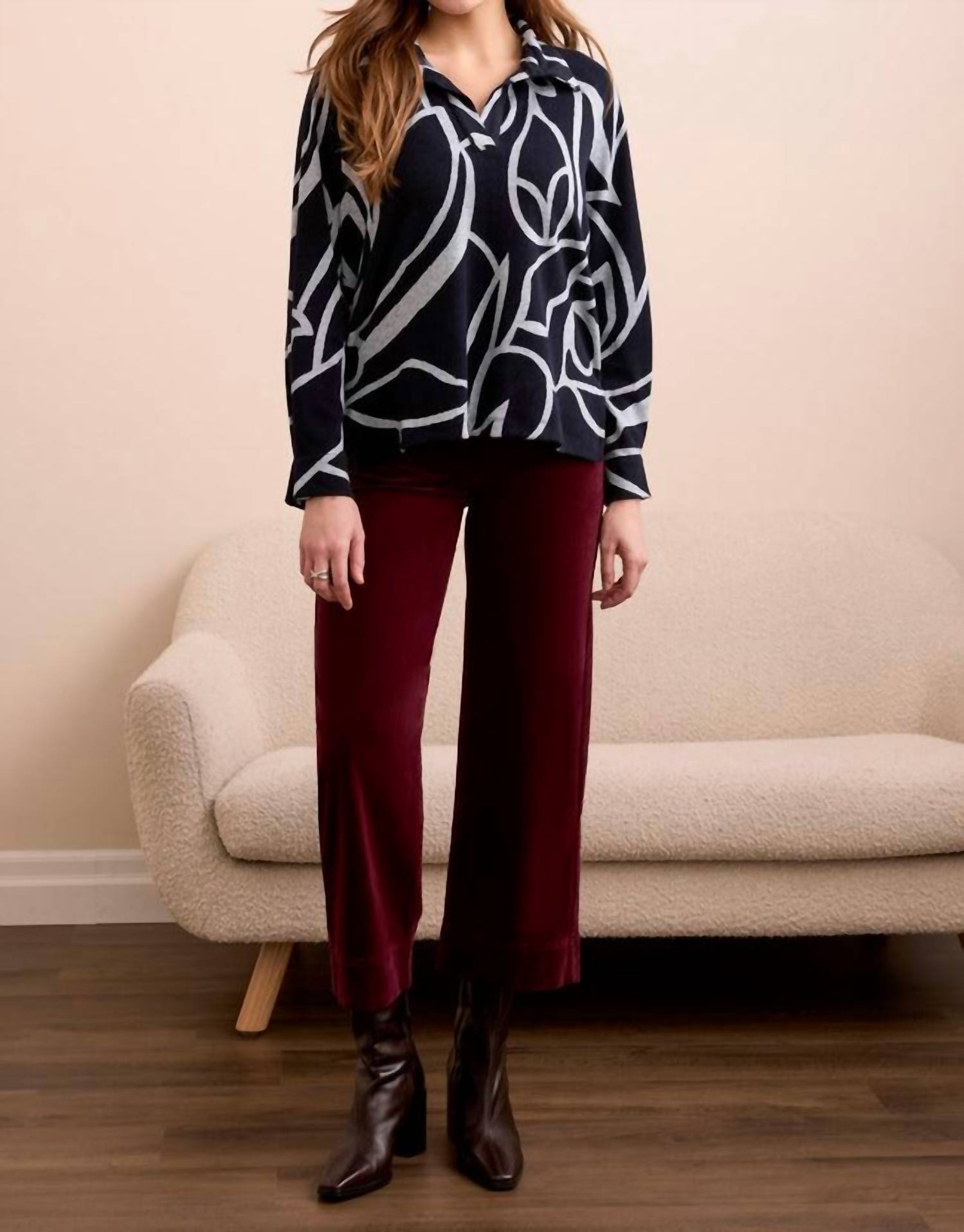 Tribal - Super Soft Johnny Collar Top