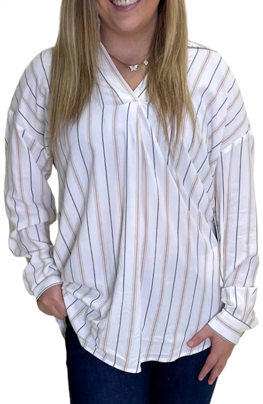 Tribal - HANNAH STRIPED VNECK TUNIC