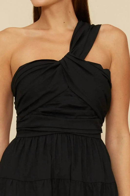 Lucy Paris - Poplin One Shoulder Dress