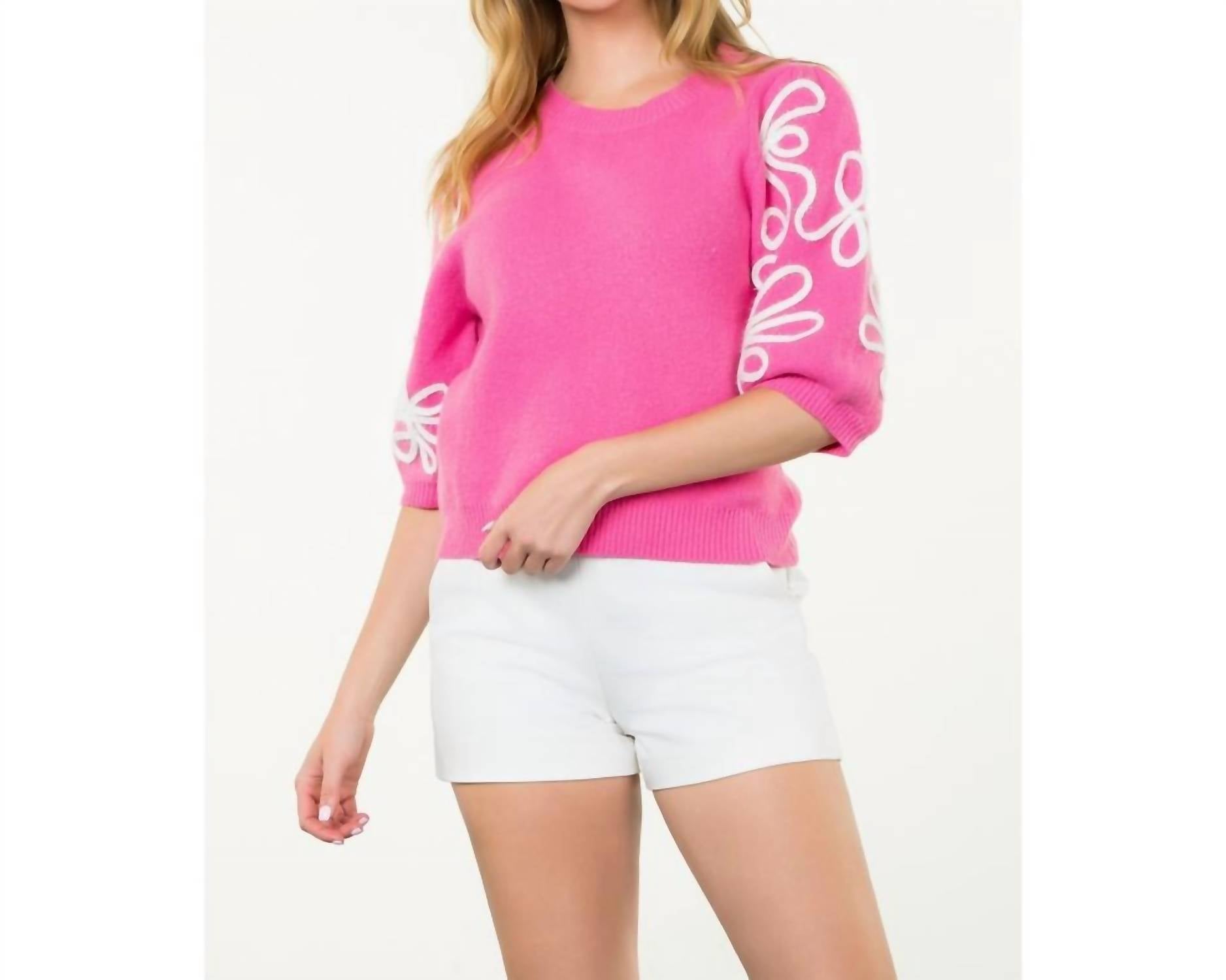 Thml - Short Sleeve Embroidered Detail Top