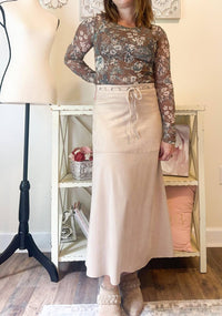Mustard Seed - Faux Suede Flare Skirt