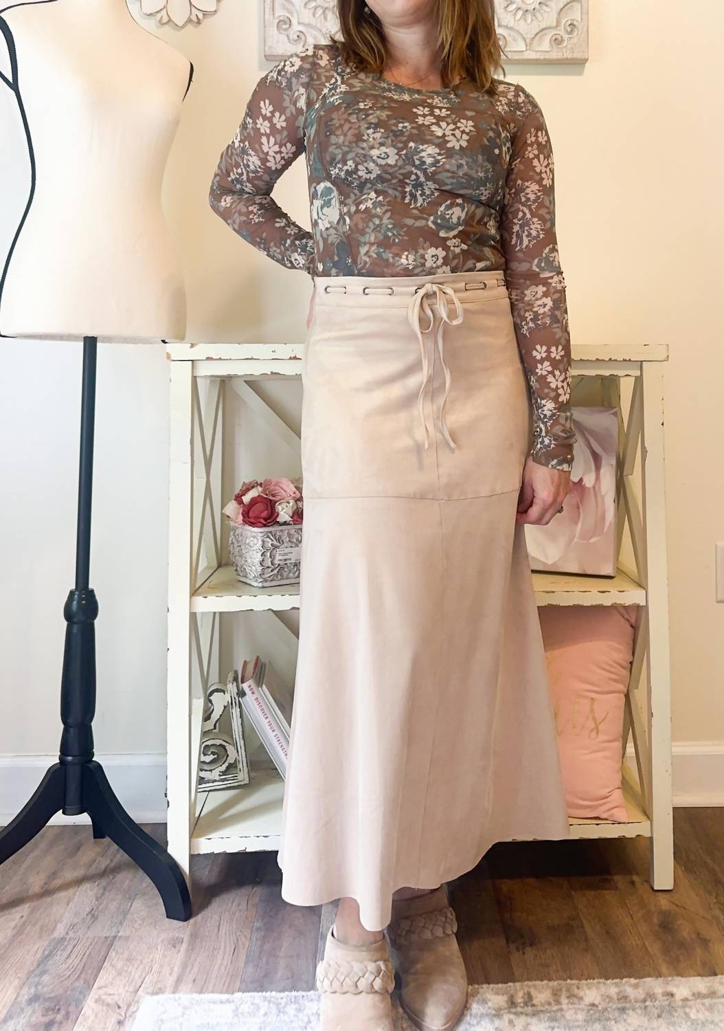 Mustard Seed - Faux Suede Flare Skirt