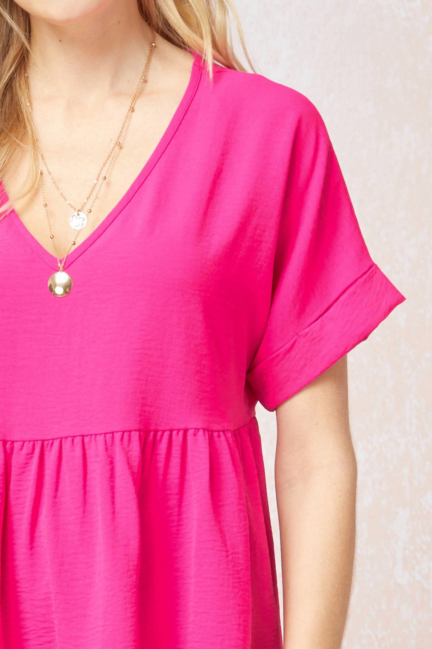 Entro - Textured Babydoll Top
