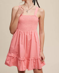 Listicle - pink smocked sundress