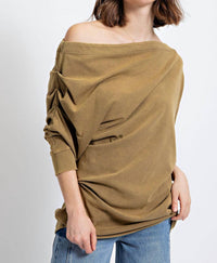Little Secret Of Mine - Asymmetric Oversized Off-shoulder Tunic