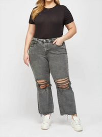 Mica Denim - Mia Distressed High Rise Plus Jeans