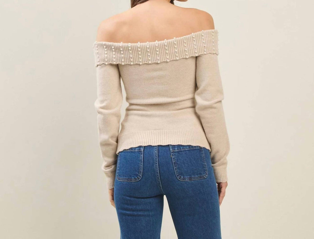 Able - Knit Off Shoulder Long Sleeve Sweater