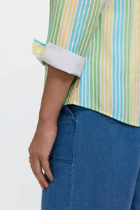 Foxcroft - Taylor 3/4 Sleeve Ombre Stripe Shirt