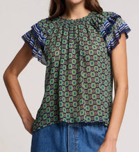 Velvet By Graham & Spencer - Dahlia Border Print Top