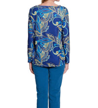 Multiples - Scoop Neck Hem Print Knit Top