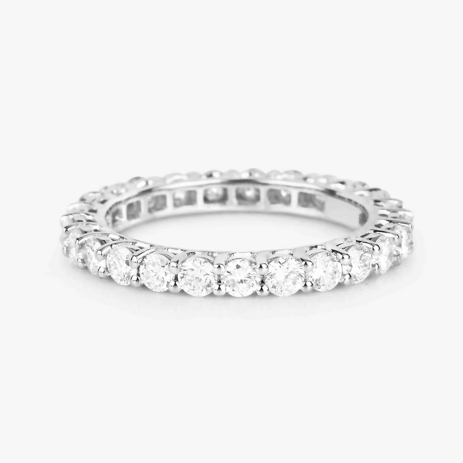 Diana M Jewels Women's Round Lab-Grown Diamond Fashion Ring (1.50 Ct) - Petite with diamond accents in 14k white gold - women's jewelry