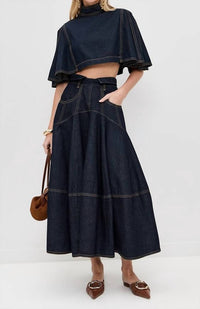 Zimmermann - Pre-loved Hypnotic Denim Midi Skirt