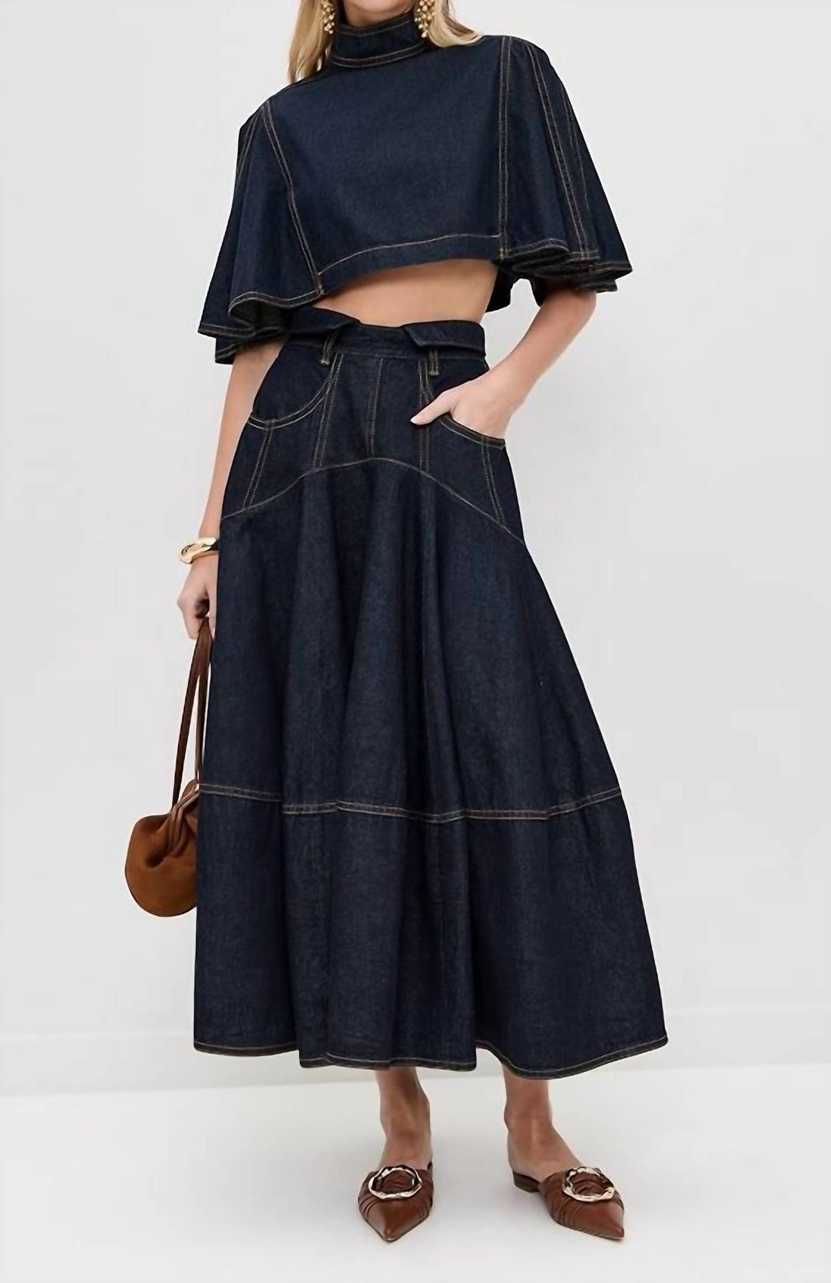 Zimmermann - Pre-loved Hypnotic Denim Midi Skirt