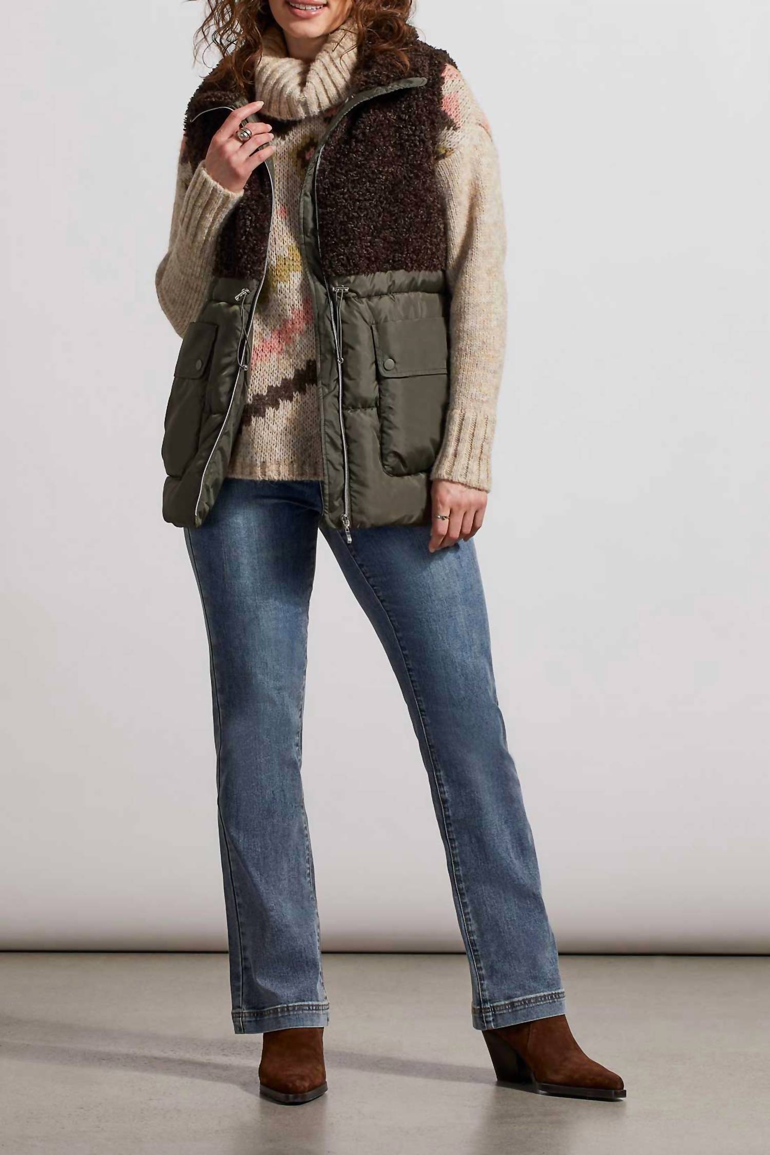 Tribal - Sleeveless Sherpa Combo Vest