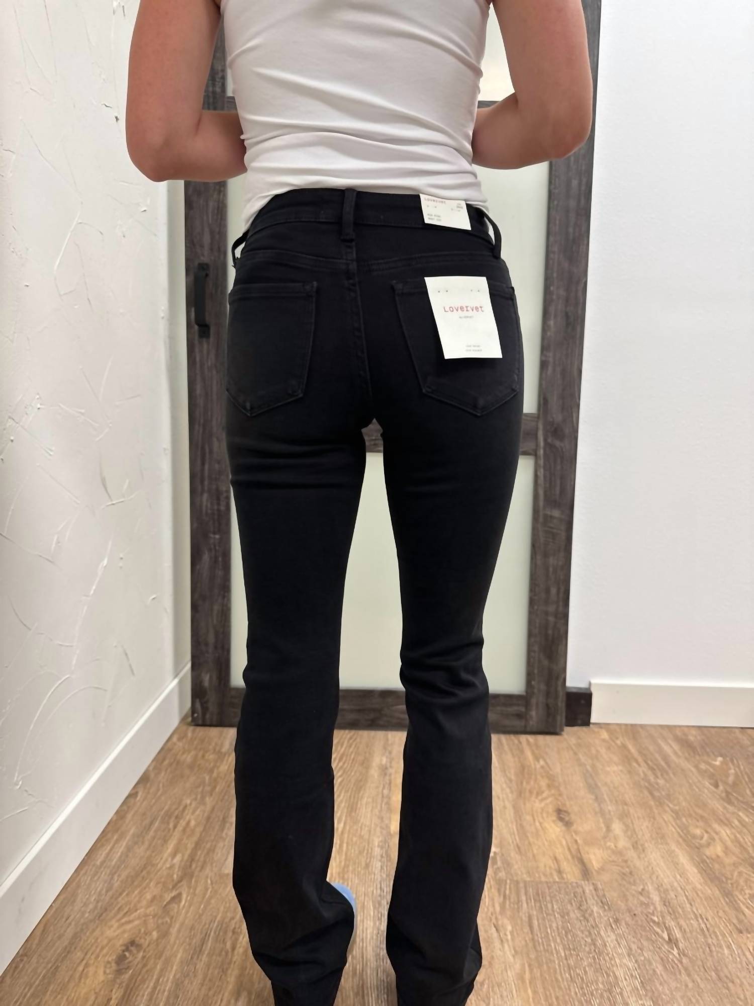 VERVET BY FLYING MONKEY Mid Rise Bootcut Jean in black - women's jeans - alternate view