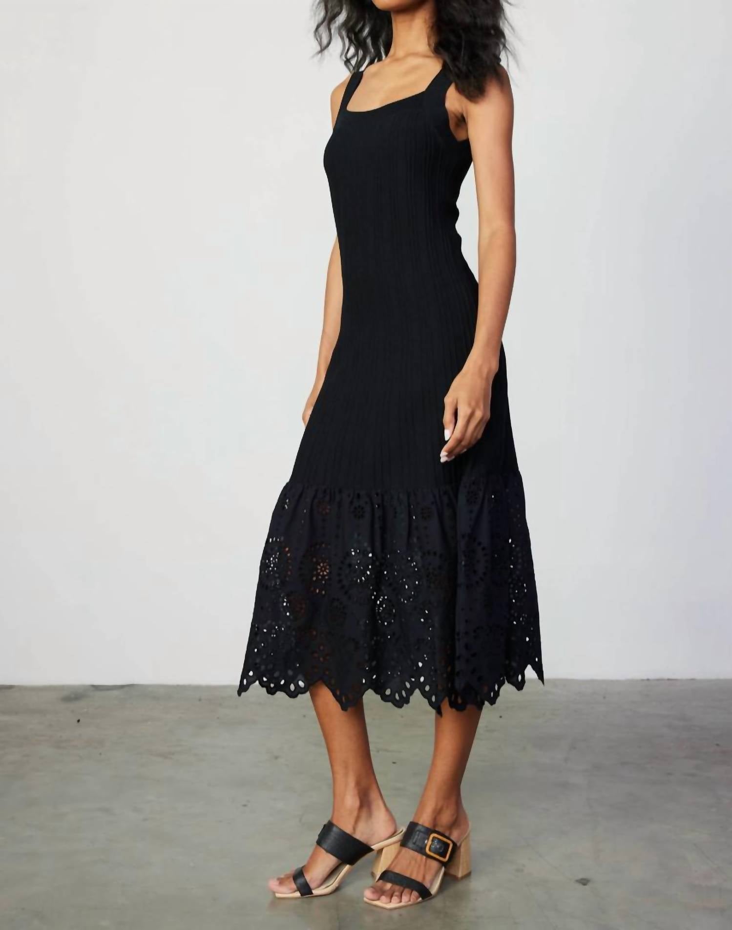 Current Air - Contast Lace Knit Dress